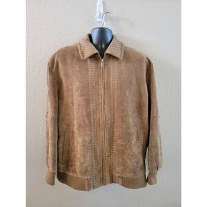 Andre Lanzino Men's Tan Corduroy Full Zip Sportcoat Jacket Size Large